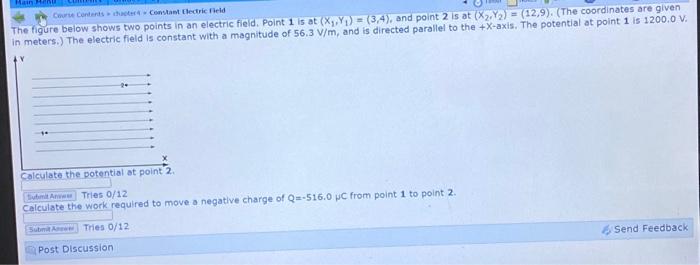Solved The figure below shows two points in an electric | Chegg.com