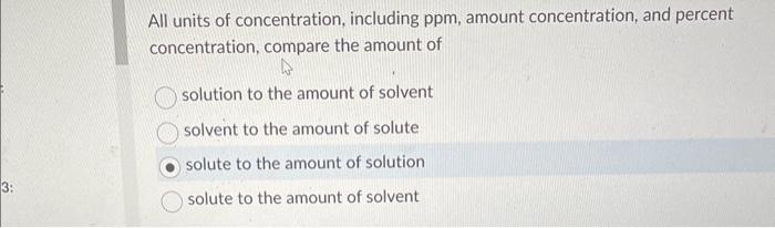 Solved All units of concentration, including ppm, amount | Chegg.com