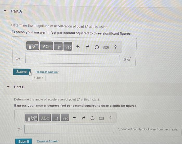 Solved At a given instant A has the motion shown in (Figure | Chegg.com