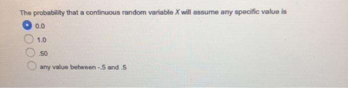 Solved The probability that a continuous random variable X | Chegg.com