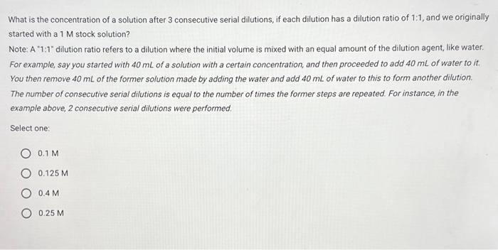 how to find concentration of a solution after dilution