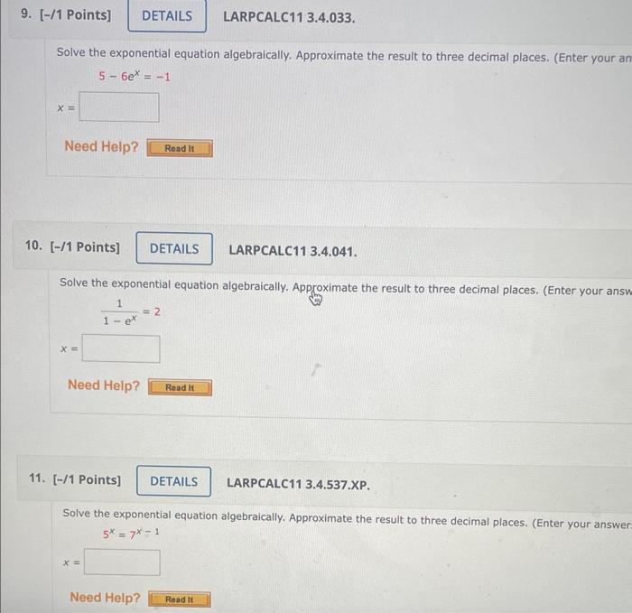 Solved Solve the exponential equation algebraically. | Chegg.com