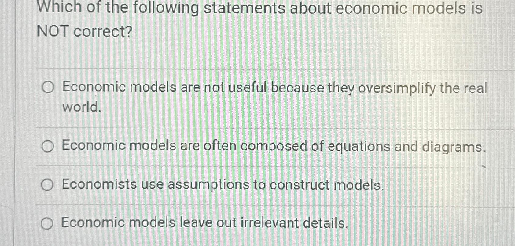 Solved Which of the following statements about economic | Chegg.com