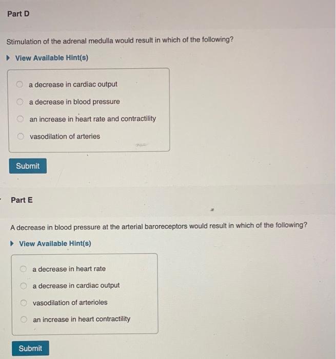 Solved Stimulation of the adrenal medulla would result in
