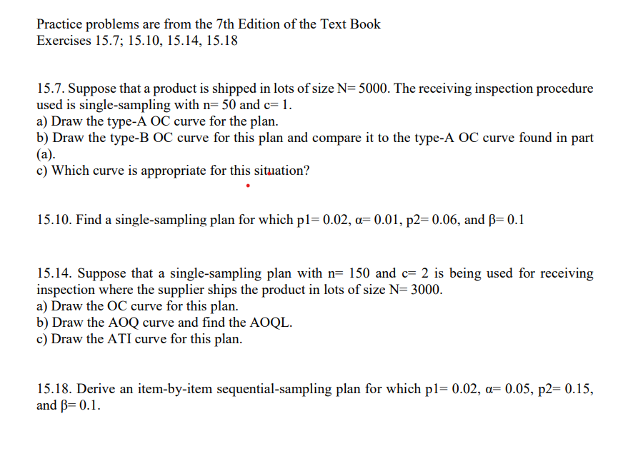 Solved Practice problems are from the 7th Edition of the | Chegg.com