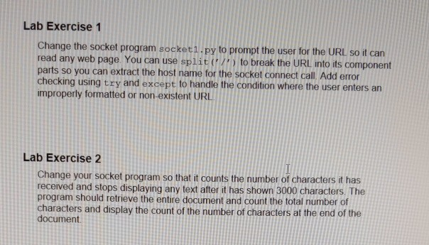 Solved Lab Exercise 1 Change the socket program socket1.py | Chegg.com