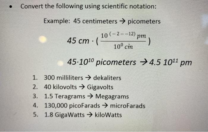 Solved Convert the following using scientific notation: | Chegg.com