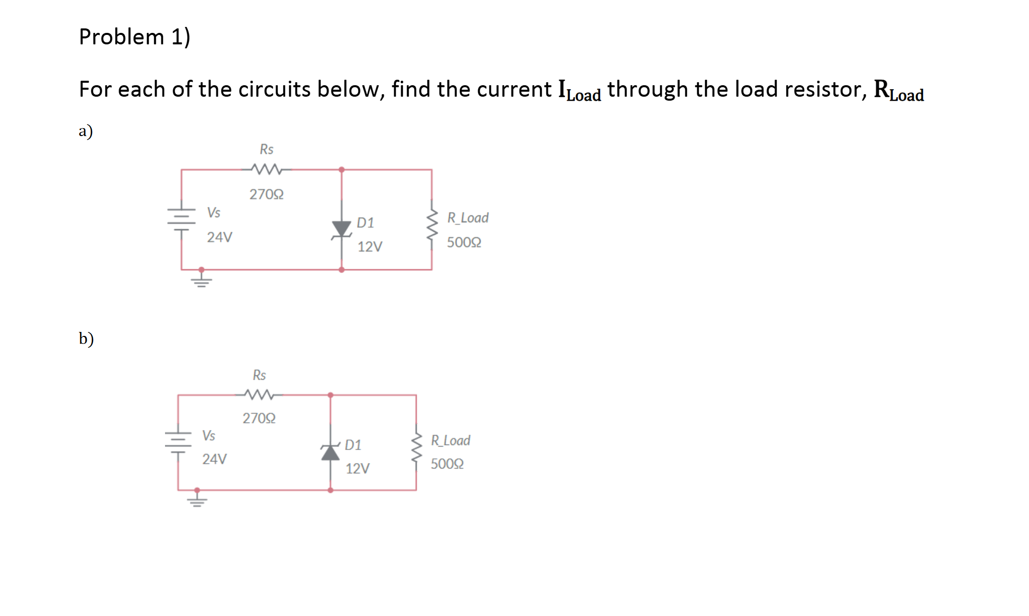 Solved Problem 1I_(Load ) ﻿through the load resistor, | Chegg.com