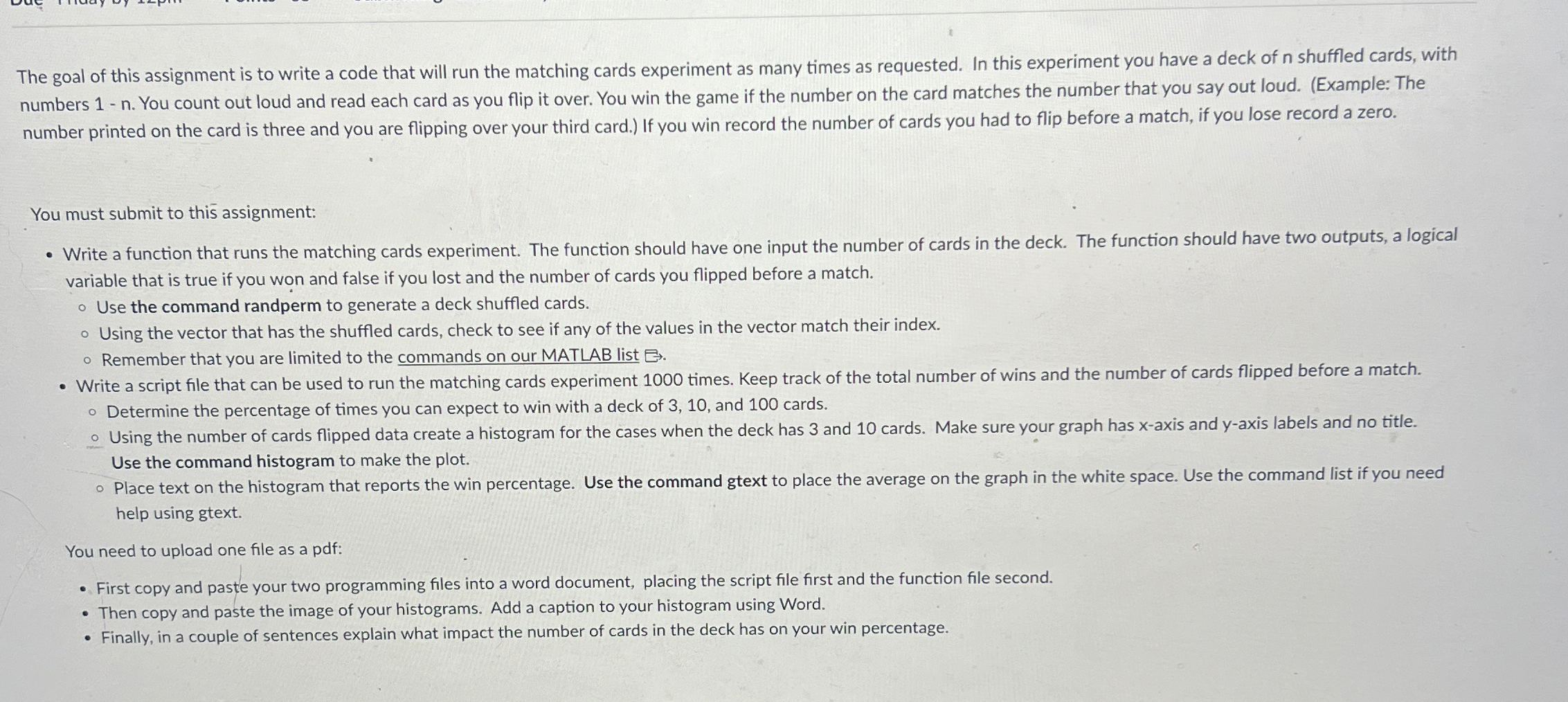 Solved The goal of this assignment is to write a code that | Chegg.com