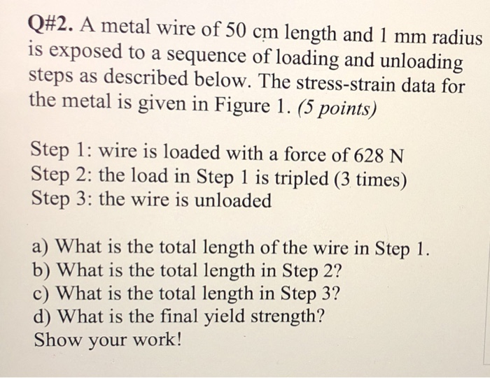 Solved Q#2. A metal wire of 50 cm length and 1 mm radius is | Chegg.com
