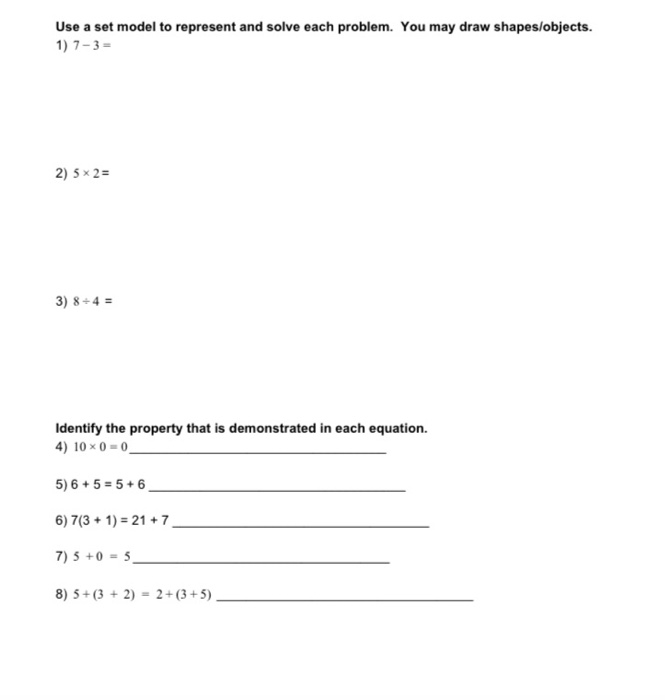 Solved Use A Set Model To Represent And Solve Each Problem. 