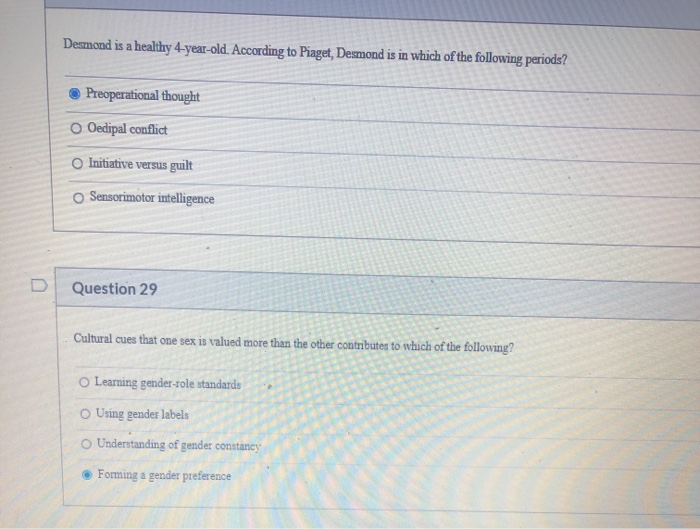 Solved Desmond is a healthy 4 year old. According to Piaget