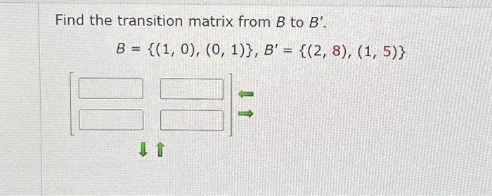 Solved Find The Transition Matrix From B To B′. | Chegg.com