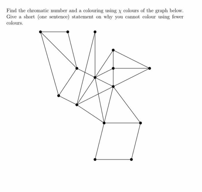 Solved Find the chromatic number and a colouring using X | Chegg.com
