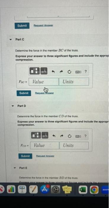 Solved Determine the force in each member of the truss. | Chegg.com