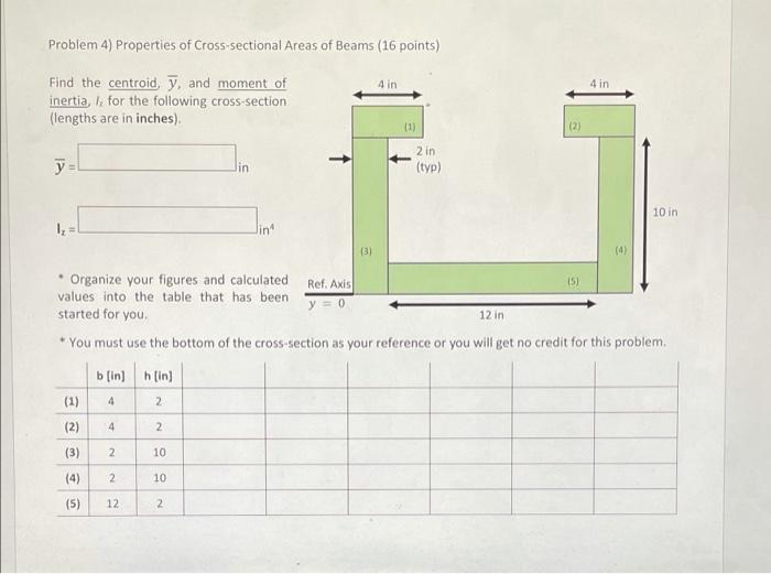 Solved Problem 4) Properties Of Cross-sectional Areas Of | Chegg.com