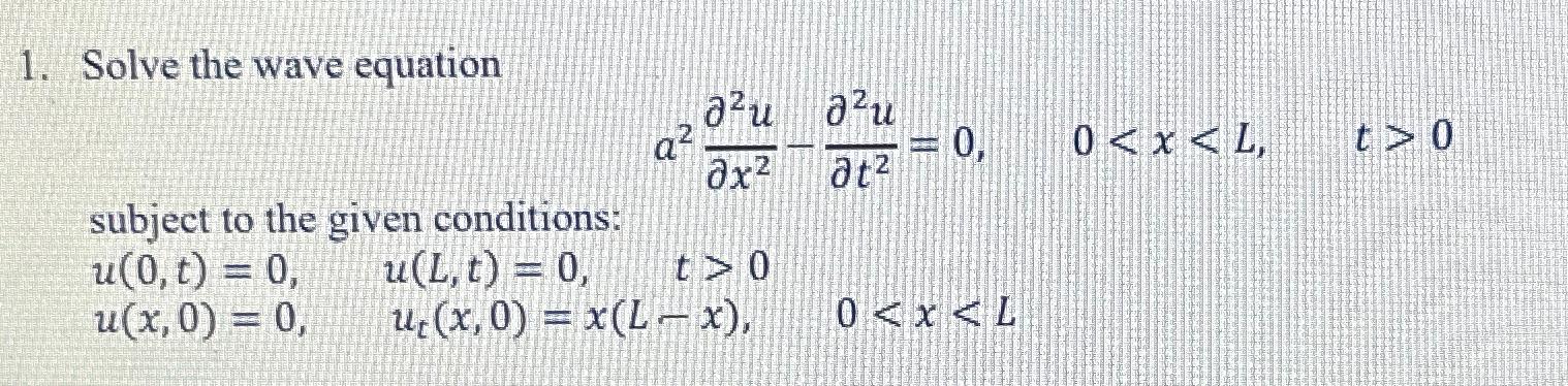 Solved Solve the wave | Chegg.com