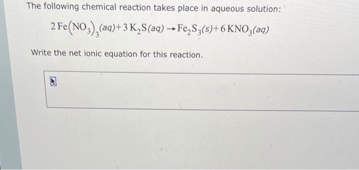 Solved The following chemical reaction takes place in | Chegg.com