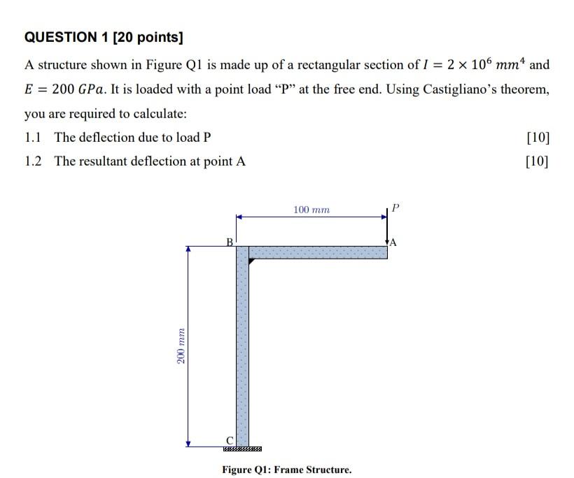 Solved QUESTION 1 [20 points] A structure shown in Figure Q1 | Chegg.com