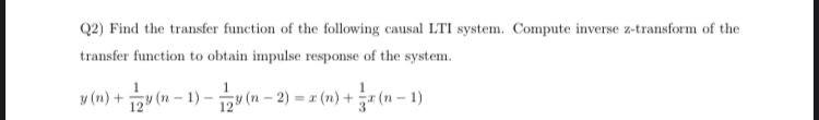 Solved Q2) Find the transfer function of the following | Chegg.com