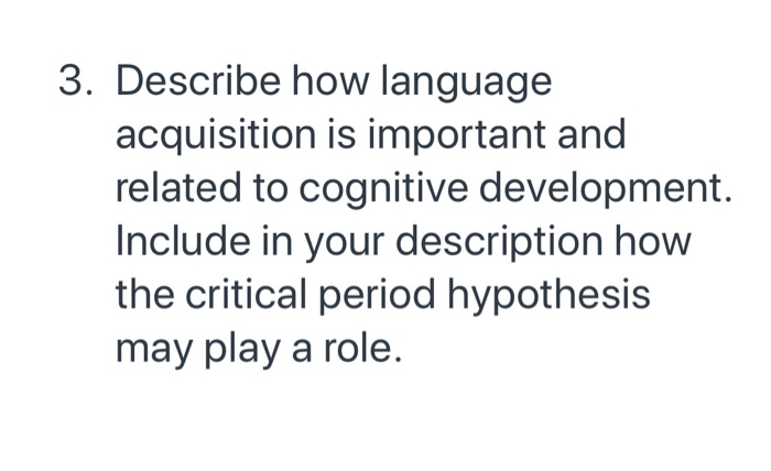 Language acquisition best sale and cognitive development