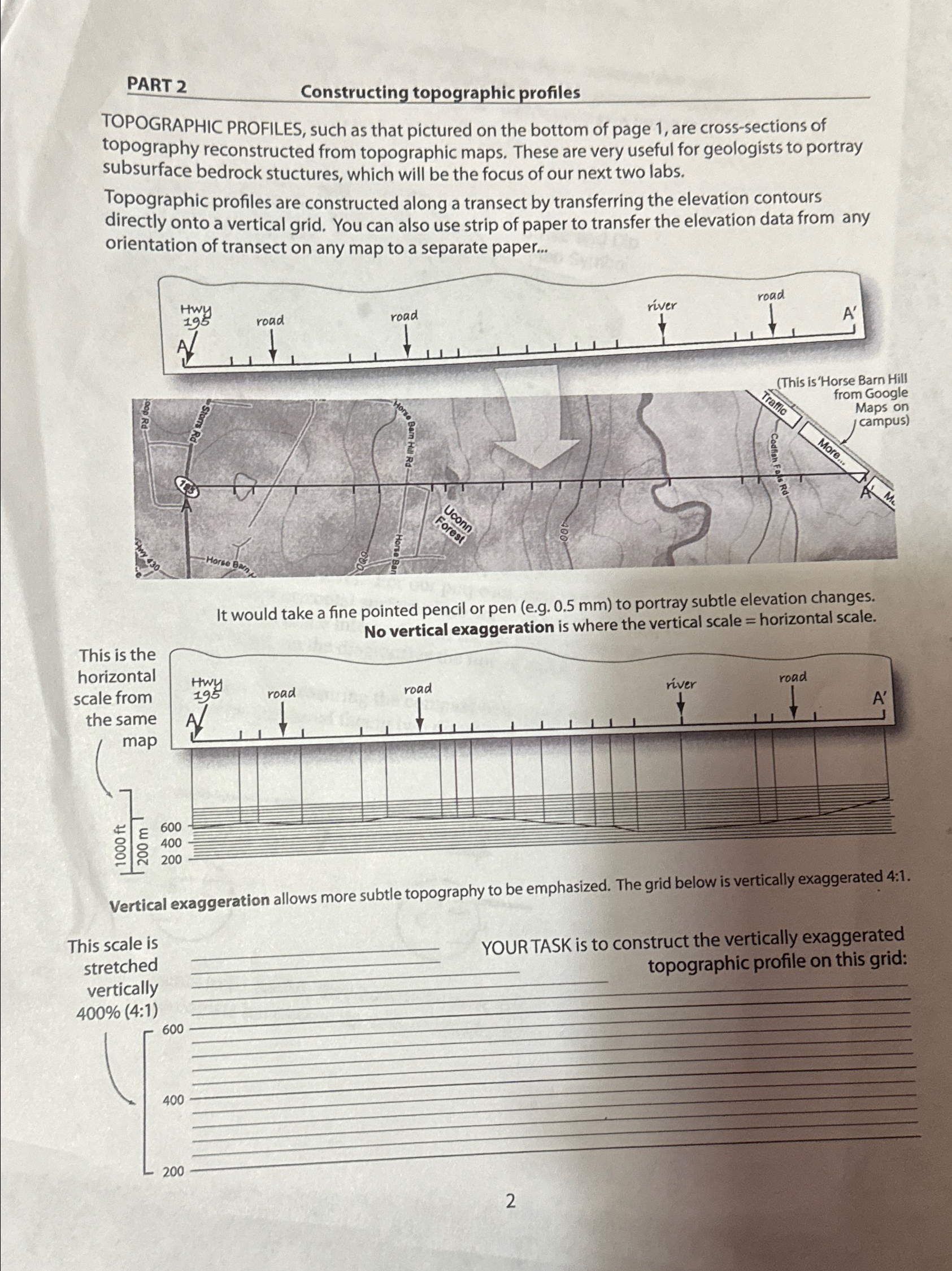 Solved PART 2Constructing topographic profilesTOPOGRAPHIC | Chegg.com