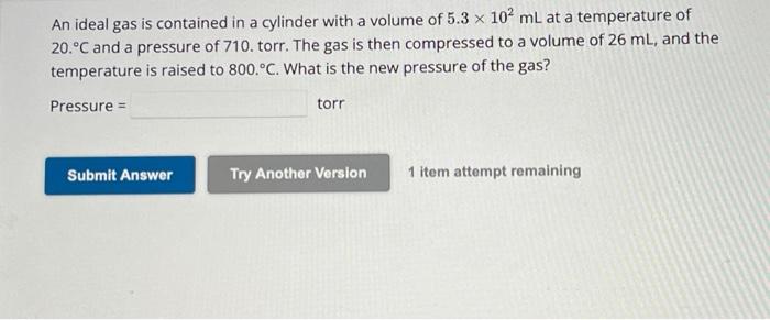 Solved An ideal gas is contained in a cylinder with a volume | Chegg.com