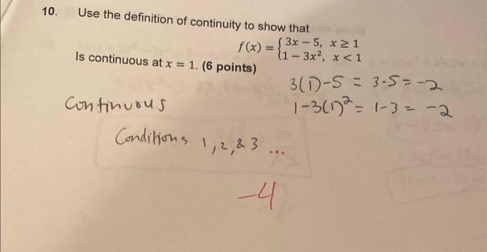 Solved 10. Use the definition of continuity to show that | Chegg.com