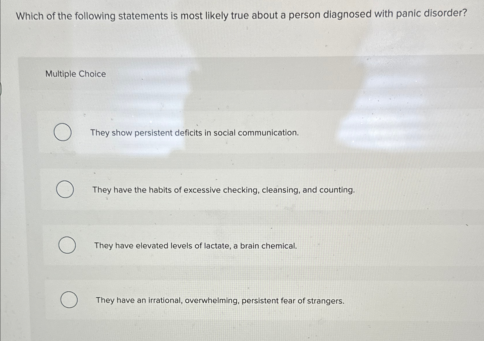 Solved Which of the following statements is most likely true | Chegg.com