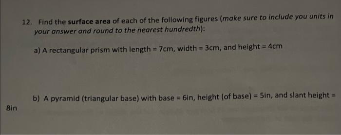 Solved 11. Find The Volume Of Each Of The Following Figures | Chegg.com