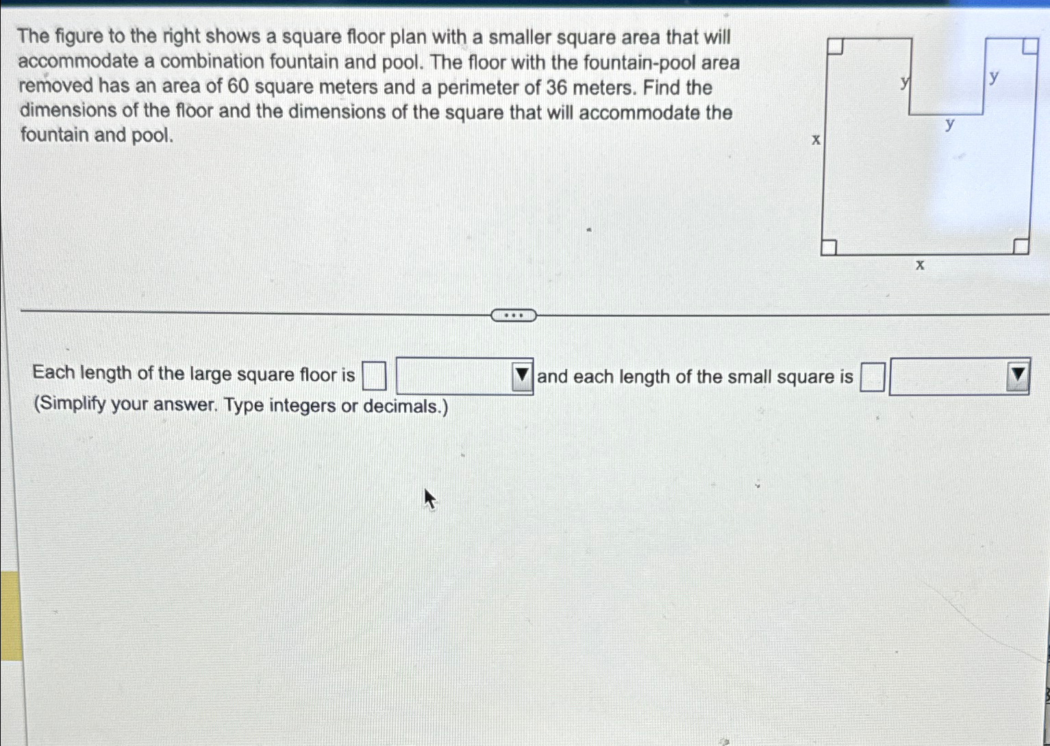 Solved The figure to the right shows a square floor plan | Chegg.com