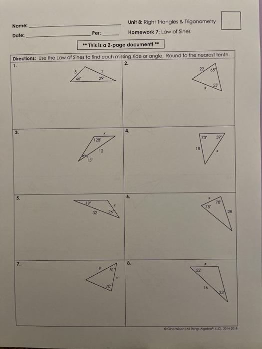 unit 8 right triangles and trigonometry answer key homework 5