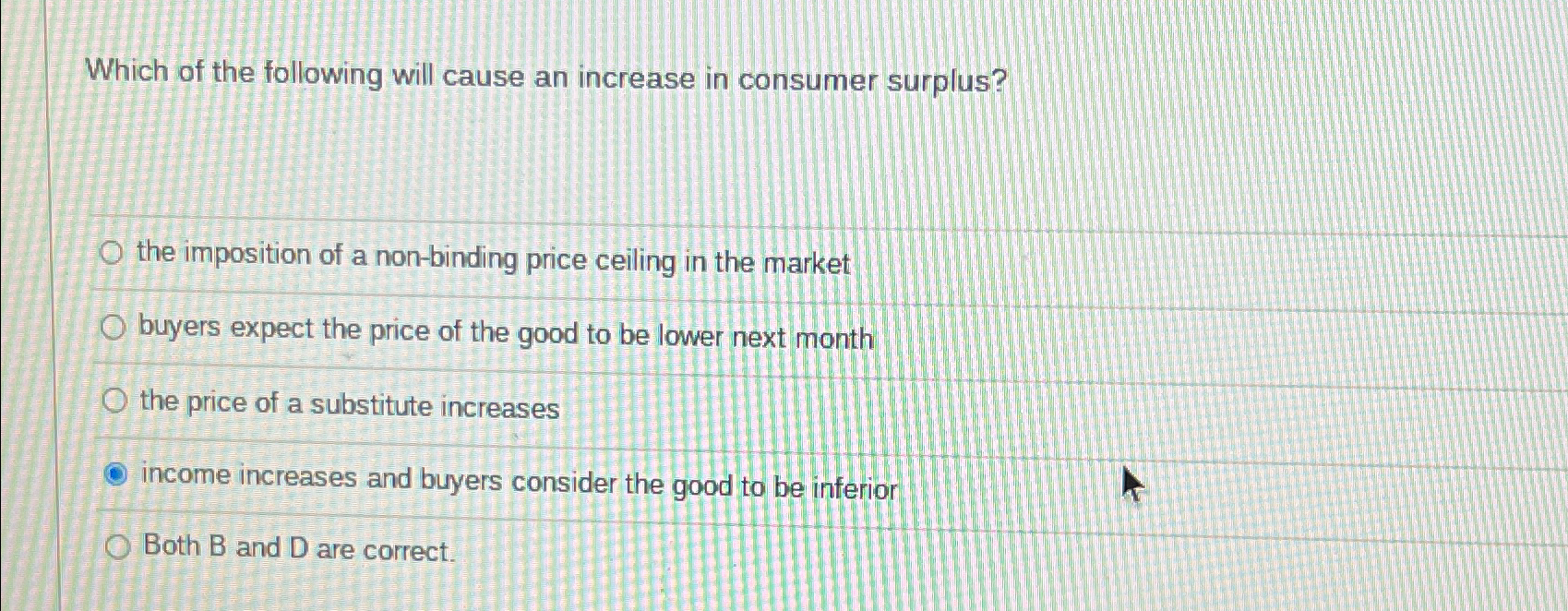 Solved Which of the following will cause an increase in | Chegg.com