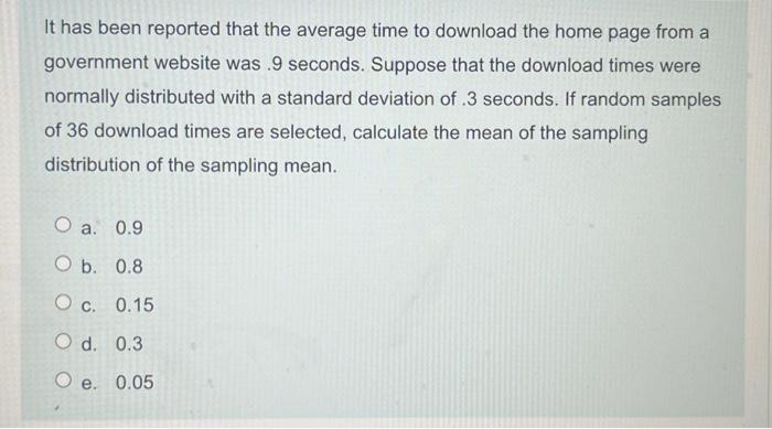 Solved It has been reported that the average time to | Chegg.com