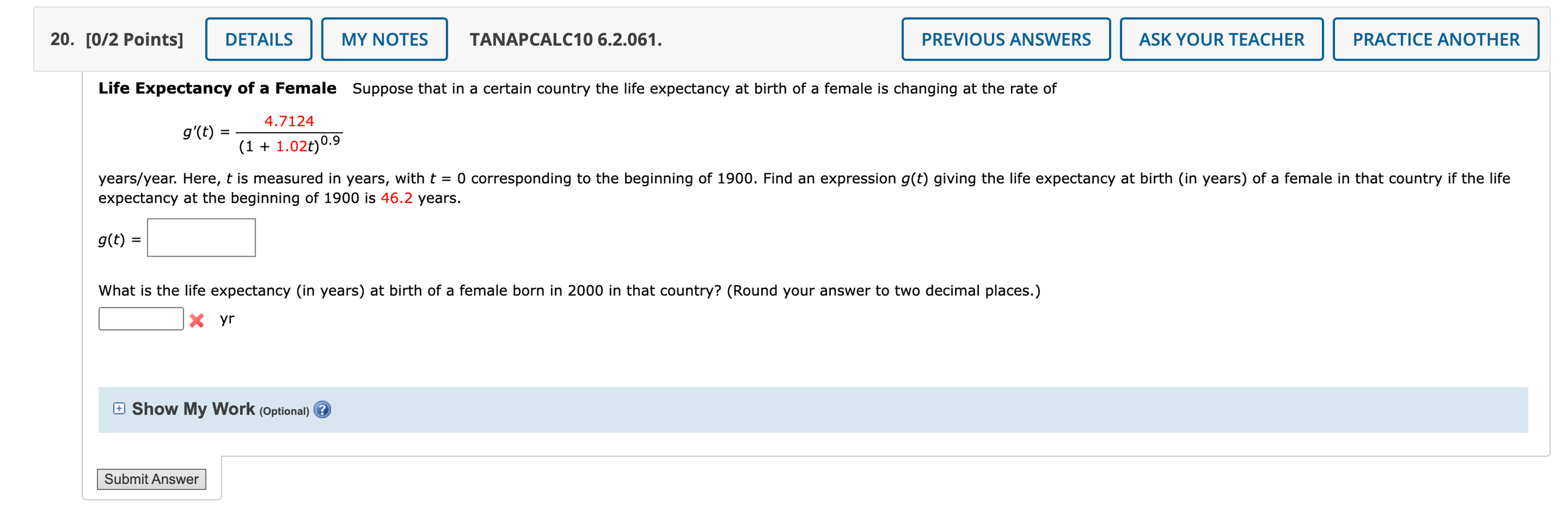 Solved Life Expectancy of a Female Suppose that in a certain | Chegg.com