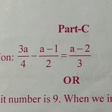 Solved Part-Con: 3a4-a-12=a-23 | Chegg.com