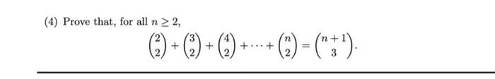Solved (4) Prove that, for all n≥2, | Chegg.com