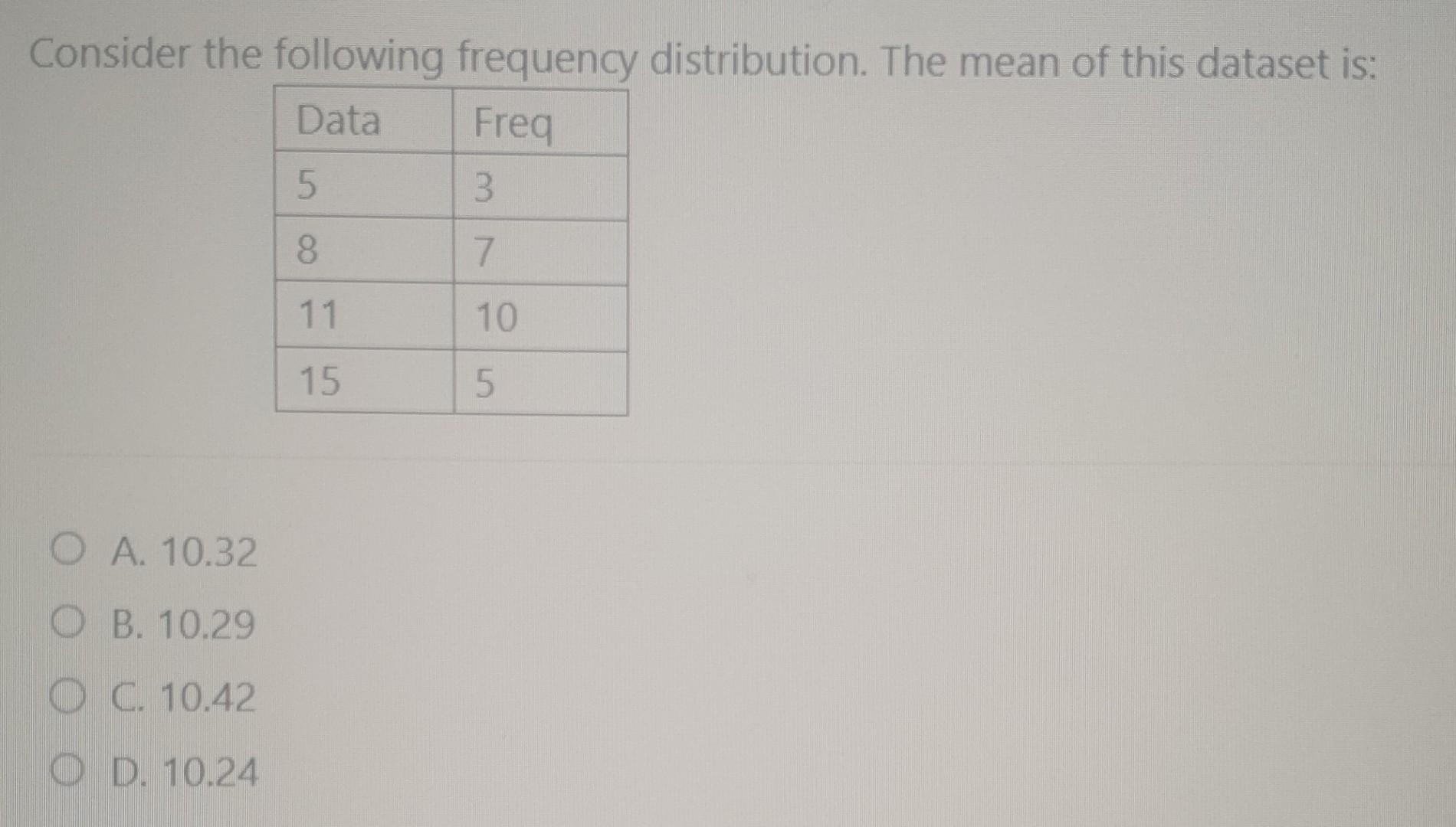 Solved Consider The Following Frequency Distribution. The | Chegg.com