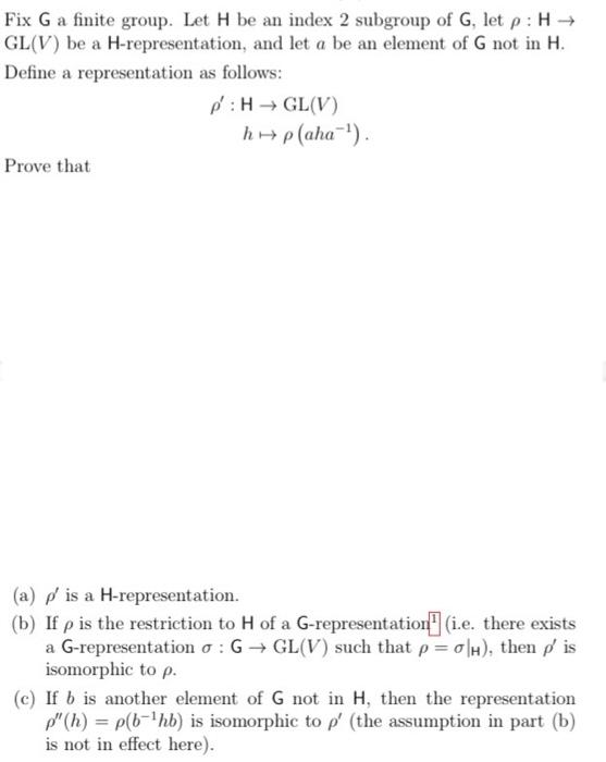 Solved Fix G A Finite Group Let H Be An Index 2 Subgroup Of