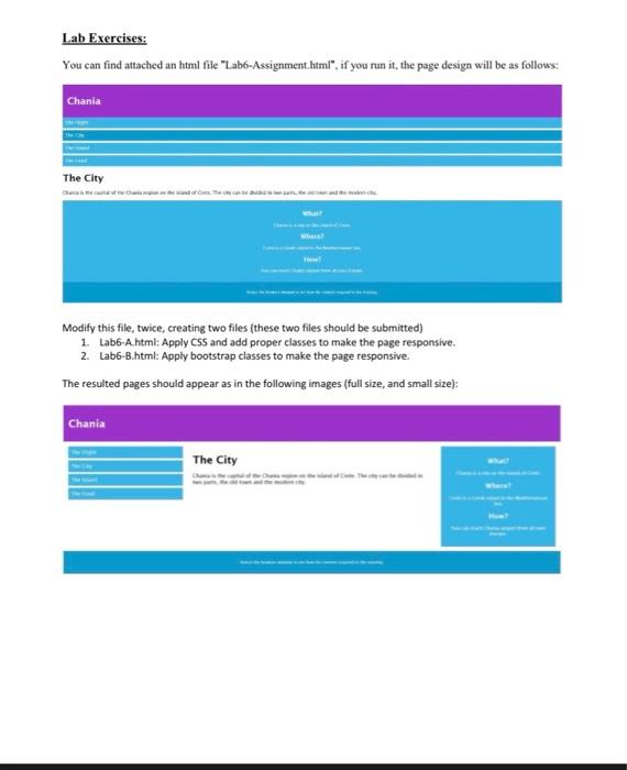Lab Exercises: You can find attached an html file | Chegg.com