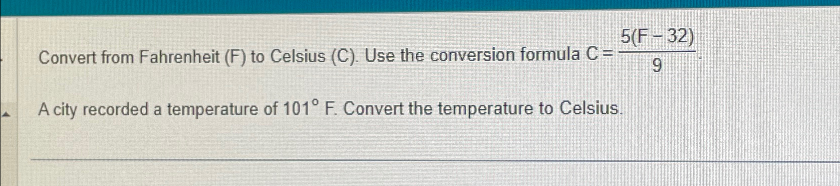 101 5 fahrenheit outlet in celsius