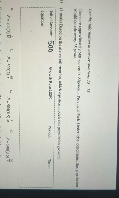 Solved Use this information to answer questions 13-15.There | Chegg.com