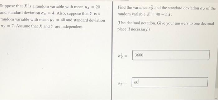 Solved Suppose that X is a random variable with mean Mix = | Chegg.com