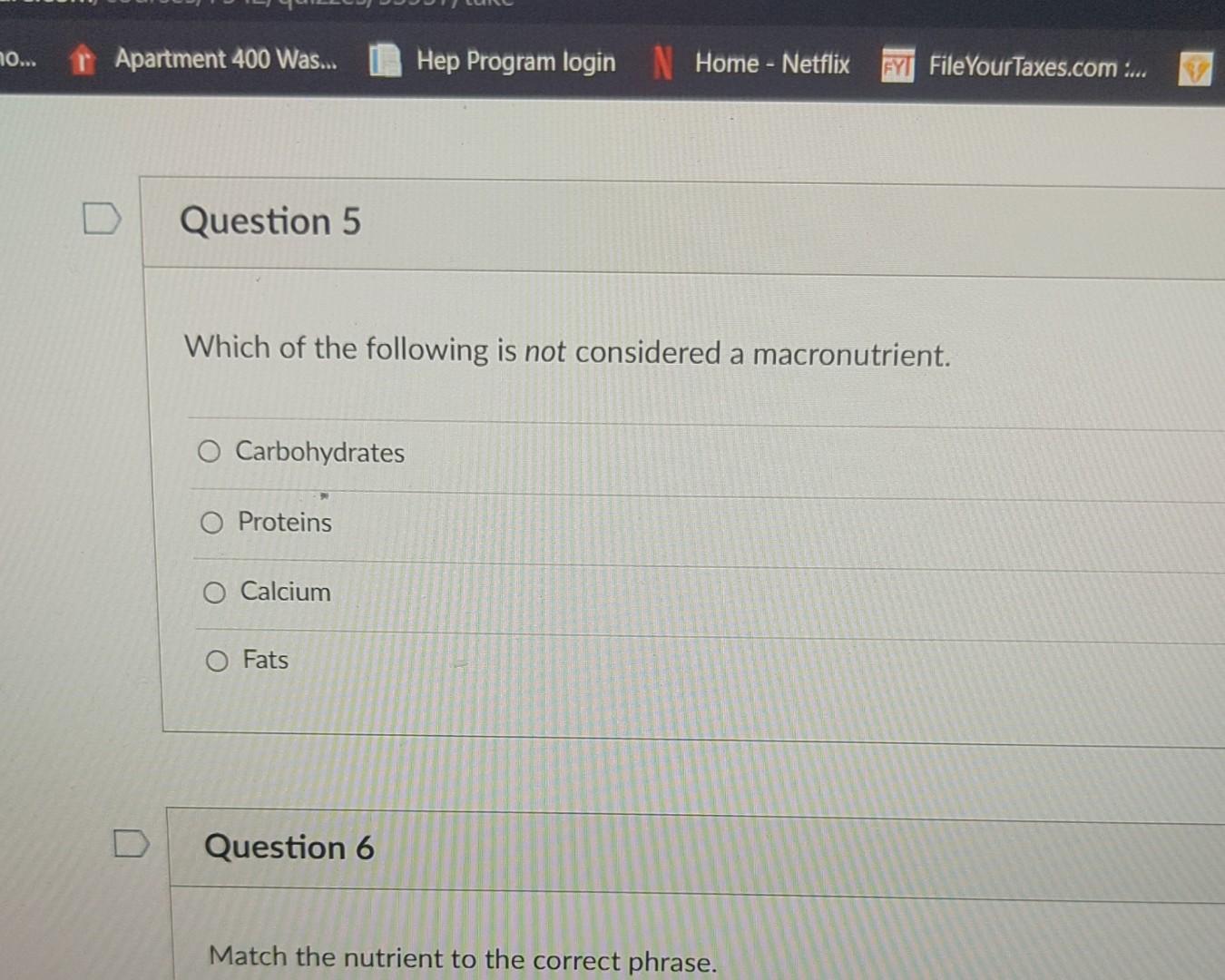 which of the following is not considered a macronutrient