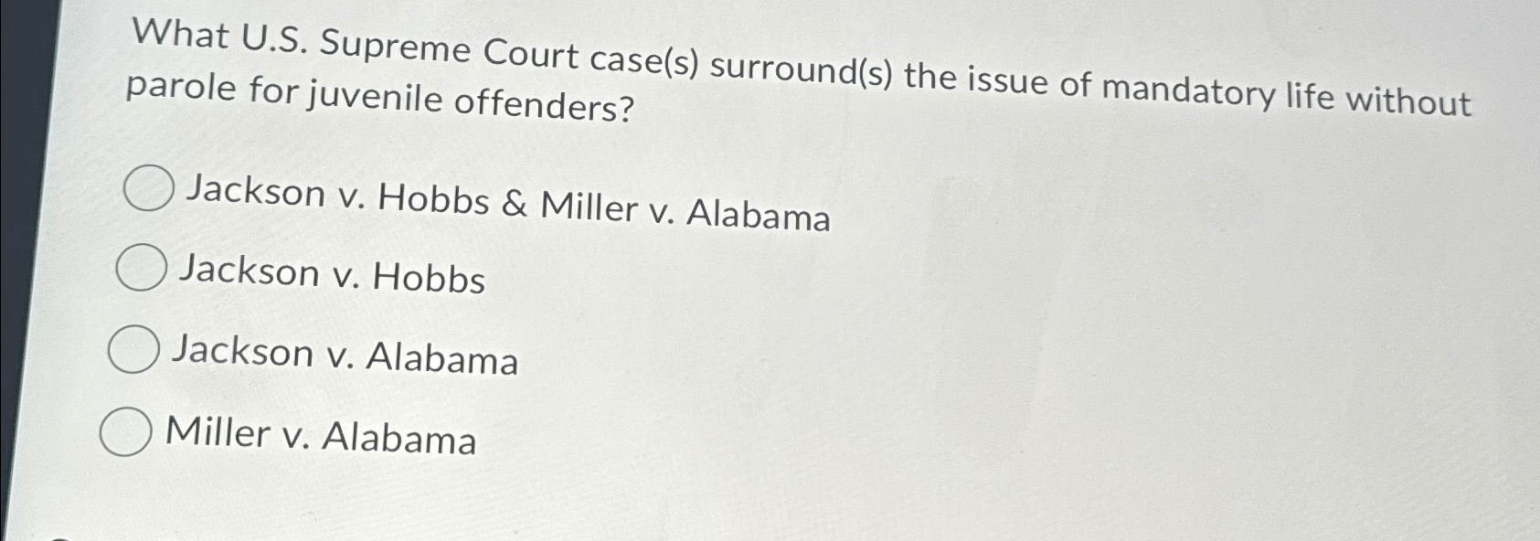 Solved What U.S. ﻿Supreme Court case(s) ﻿surround(s) ﻿the | Chegg.com