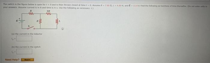 Solved Your ansmers, Assime current is in A and time is in | Chegg.com