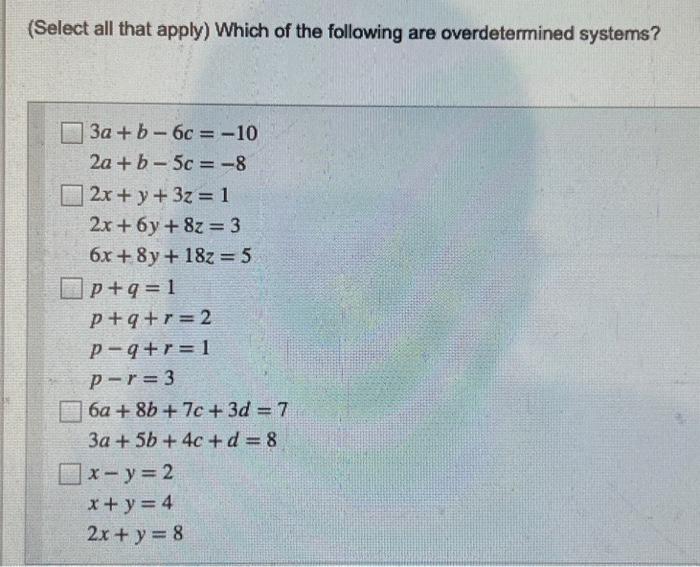 Solved (Select all that apply) Which of the following are | Chegg.com