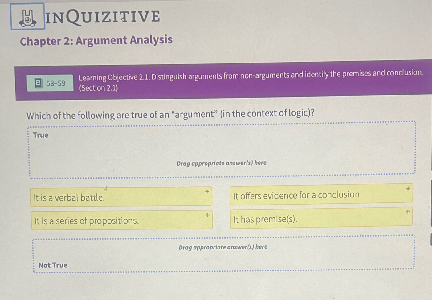 Solved ®ย ﻿INQUIZITIVEChapter 2: Argument | Chegg.com