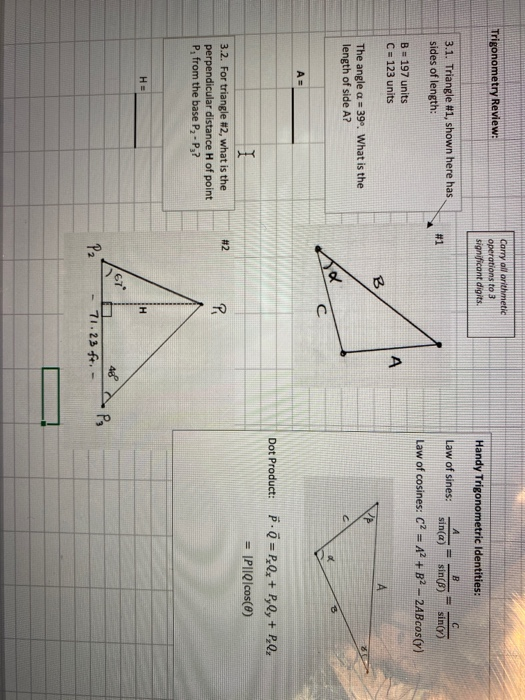 Solved Trigonometry Review: Carry all arithmetic operations | Chegg.com