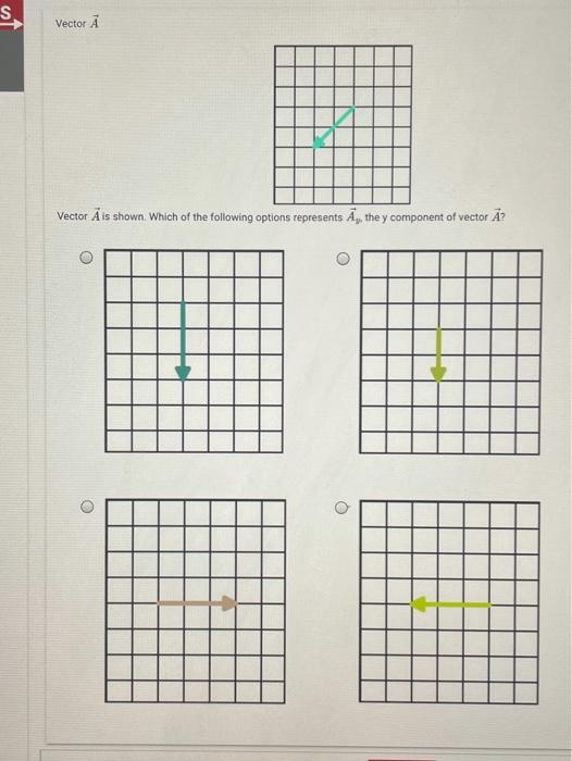 Solved S Vector A Vector A is shown. Which of the following | Chegg.com